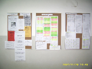 Schedules on the wall :-)