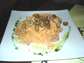 Rice with sea food and oloves, Sofia restaurant