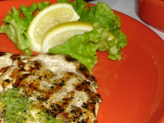 Chicken fillet with garlic and herbs in Etno, Sofia restaurant